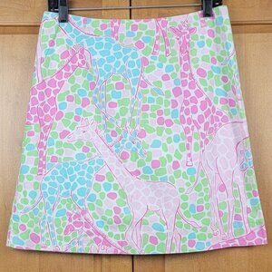 Vintage Lilly Pulitzer Cotton Skirt Princess of the Jungle Giraffe Print - 6